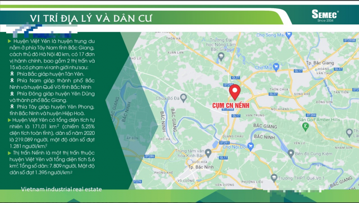 Cụm công nghiệp Nếnh vị trí đẹp, pháp lý rõ ràng