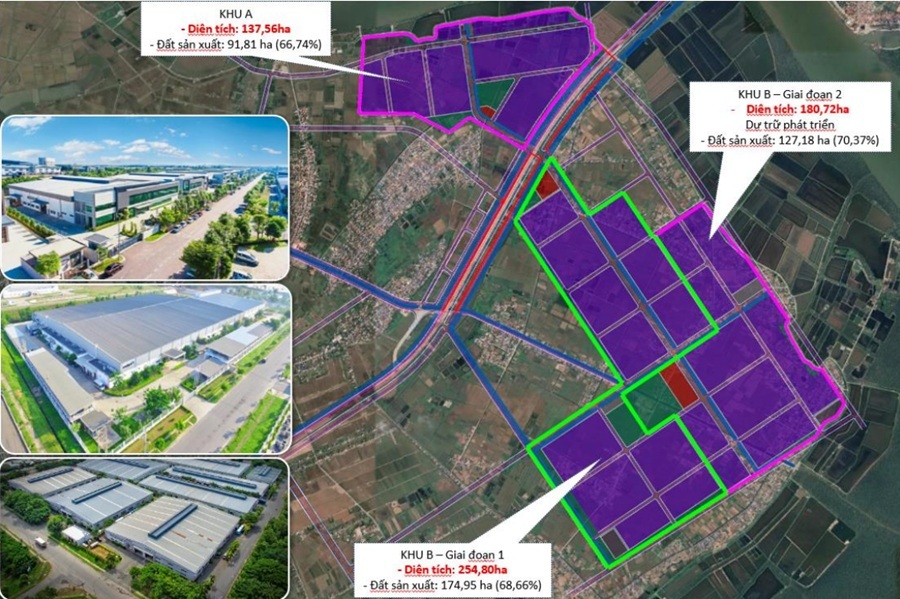 Sơ đồ phân bố đất, kho xưởng KCN Tiên Lãng 1 Hải Phòng