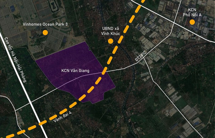 Vị trí Khu công nghiệp Văn Giang