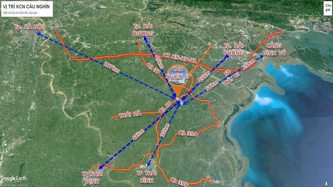 Vị trí dự án khu công nghiệp Cầu Nghìn