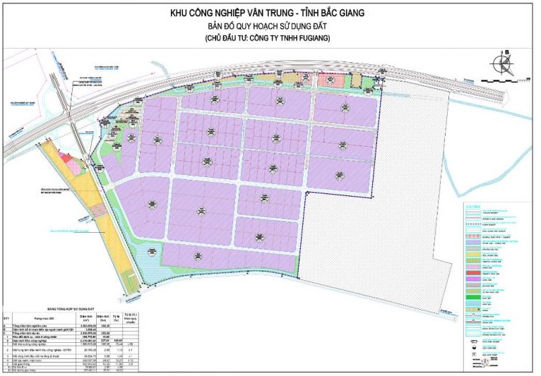 Khu công nghiệp Vân Trung Bắc Ninh Bản đồ quy hoạch