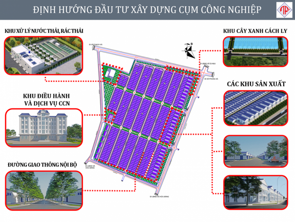Mặt bằng cụm công nghệp làng nghề Hữu Bằng