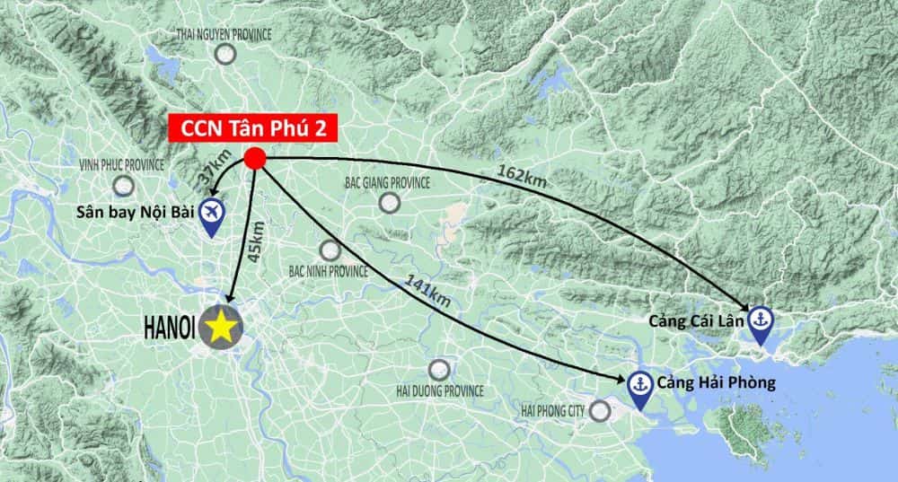 Vị trí và Lợi thế Cụm công nghiệp Tân Phú Thái Nguyên