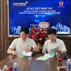 Lễ ký kết hợp tác giữa Hưng Việt Land và Vertexco Sóc Đăng