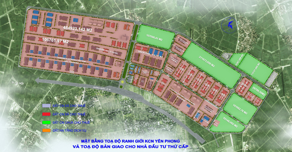 Mặt bằng toạ độ Khu công nghiệp Yên Phong Bắc Ninh