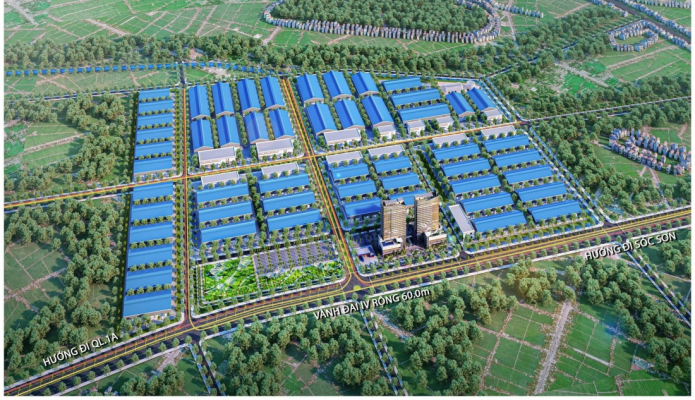 Phối cảnh Cụm công nghiệp Trung Sơn - Ninh Sơn Bắc Ninh