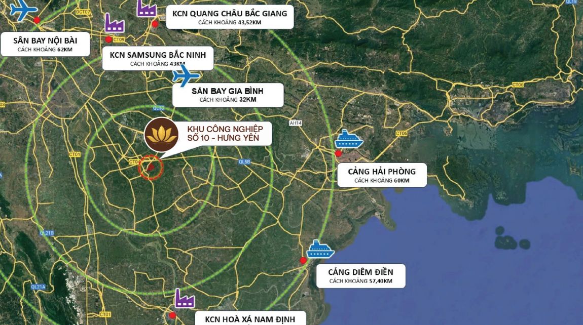 Khu Công Nghiệp Số 10 Hưng Yên Vị trí